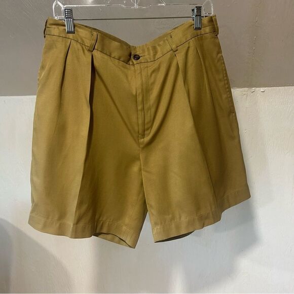 Harold’s Vintage Satin Silk Blend Caramel Camel Brown Tan Cognac Shorts - Picture 2 of 5